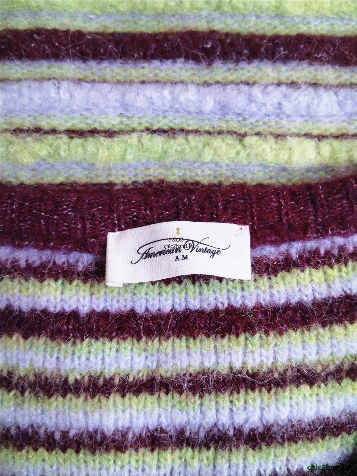 Pull oversize laine American Vintage east18R rayures multicolore NEUF M L east – Image 11