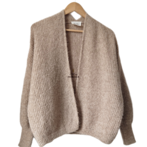 Gilet ouvert oversize laine alpaga American Vintage EAST19A beige XS S east Neuf