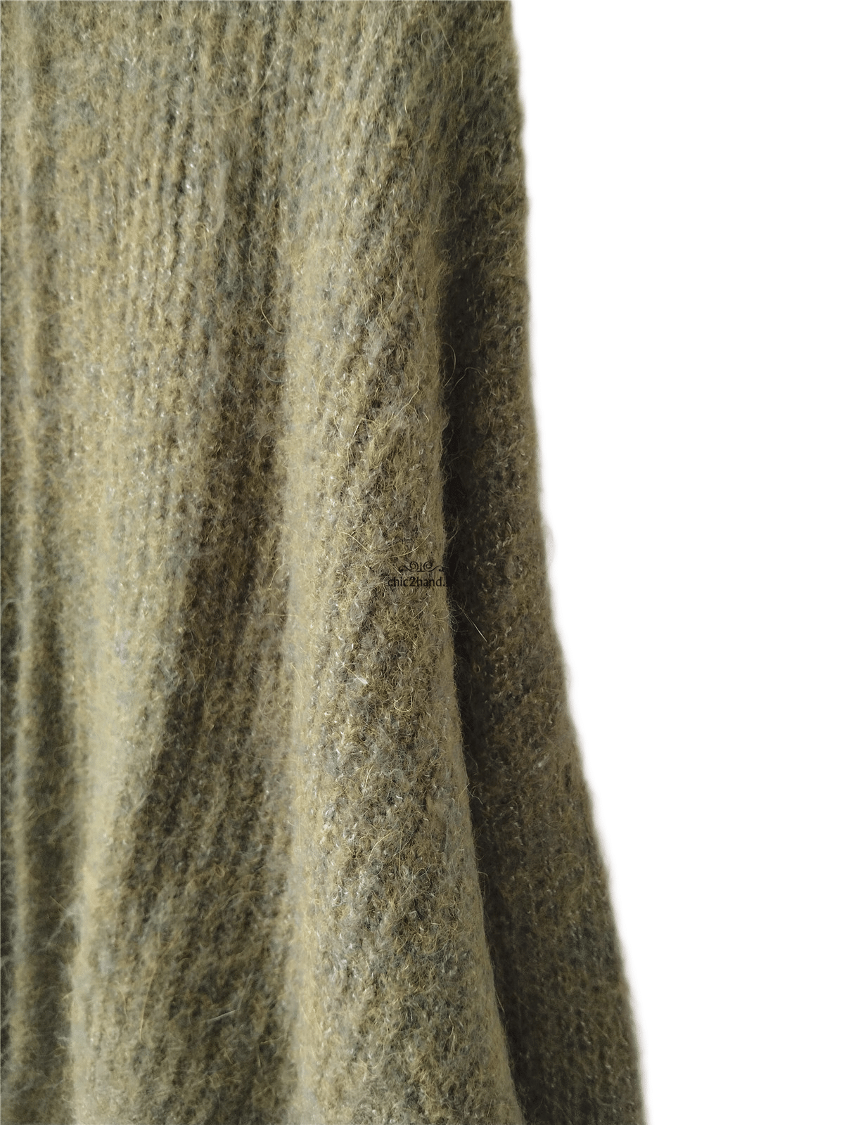 Gilet ouvert oversize laine alpaga American Vintage EAST19A vert kaki chiné XS S east Neuf – Image 6