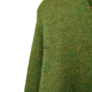 Gilet boutonné oversize laine alpaga American Vintage EAST19G vert M L east Neuf