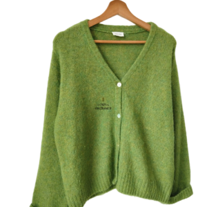 Gilet boutonné oversize laine alpaga American Vintage EAST19G vert M L east Neuf