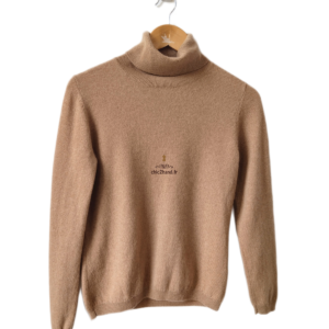 Pull col roulé 100% pur cachemire El Corte Ingles camel 38 M NEUF