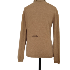 Pull col roulé 100% pur cachemire El Corte Ingles camel 38 M NEUF