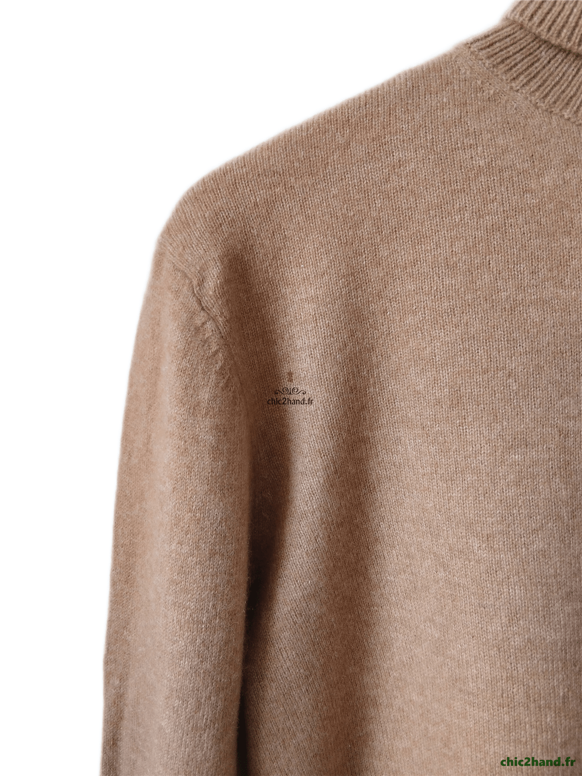 Pull col roulé 100% pur cachemire El Corte Ingles camel M NEUF – Image 4