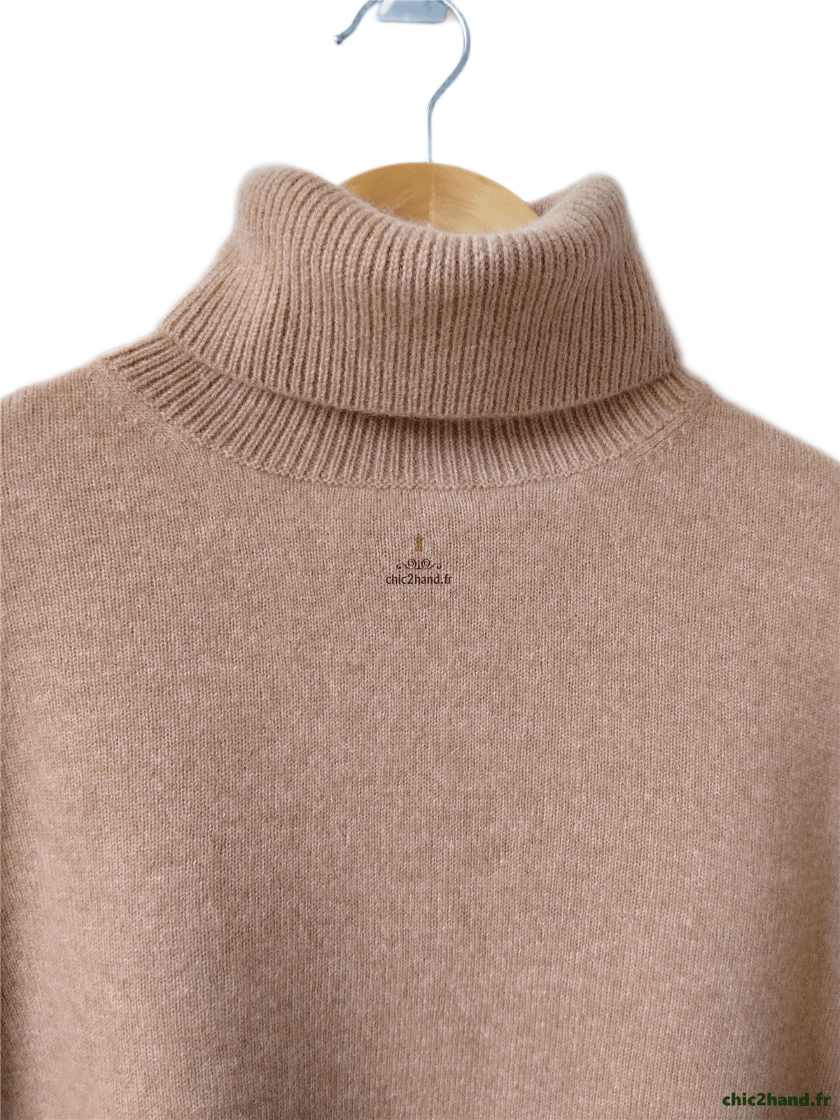 Pull col roulé 100% pur cachemire El Corte Ingles camel M NEUF – Image 5