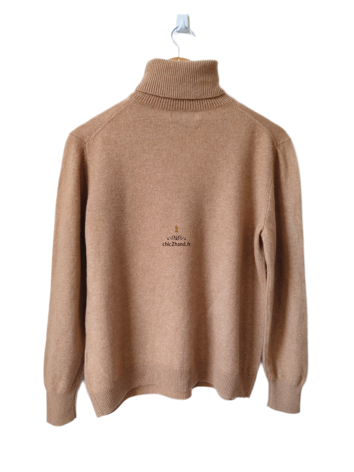 Pull col roulé 100% pur cachemire El Corte Ingles camel M NEUF – Image 7