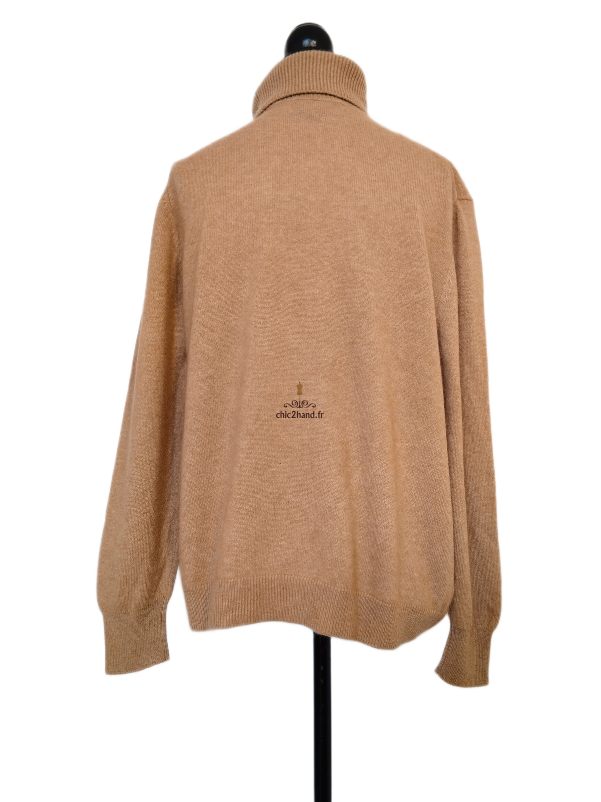 Pull col roulé 100% pur cachemire El Corte Ingles camel M NEUF – Image 8