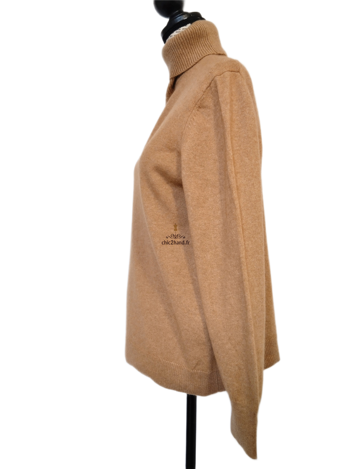 Pull col roulé 100% pur cachemire El Corte Ingles camel M NEUF – Image 9