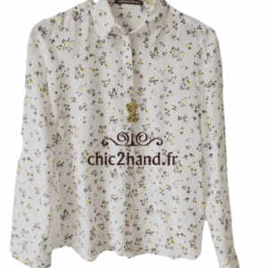 Chemisier 100% pure soie  Comptoir des Cotonniers Follower blanc fleuri M NEUF