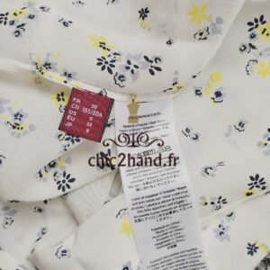 Chemisier 100% pure soie  Comptoir des Cotonniers Follower blanc fleuri M NEUF