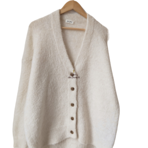 Gilet cardigan oversize 52% alpaga American Vintage fou19A foubay blanc XS S Excellent état