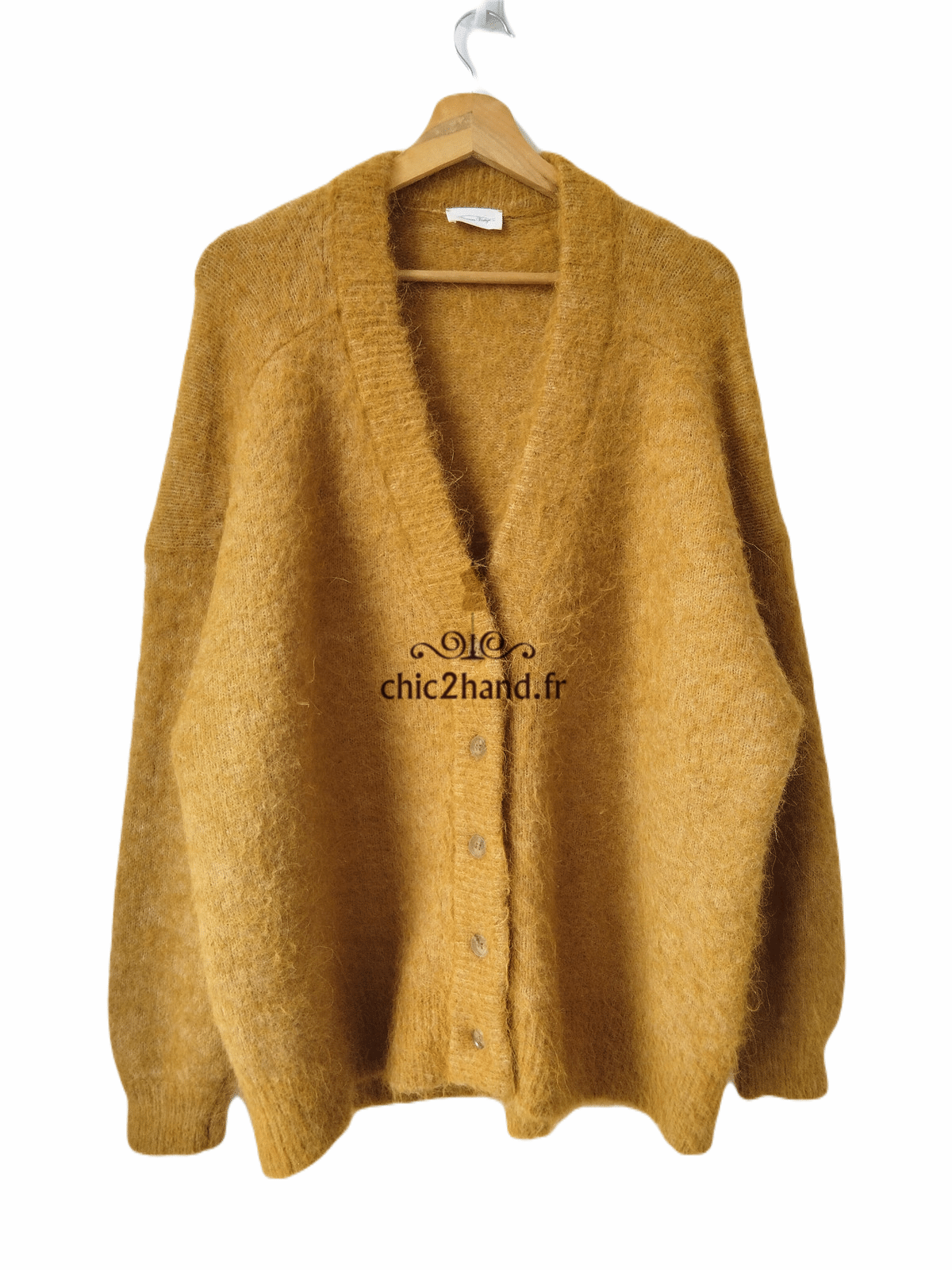 Gilet cardigan oversize 52% alpaga American Vintage fou19A foubay camel XS S NEUF