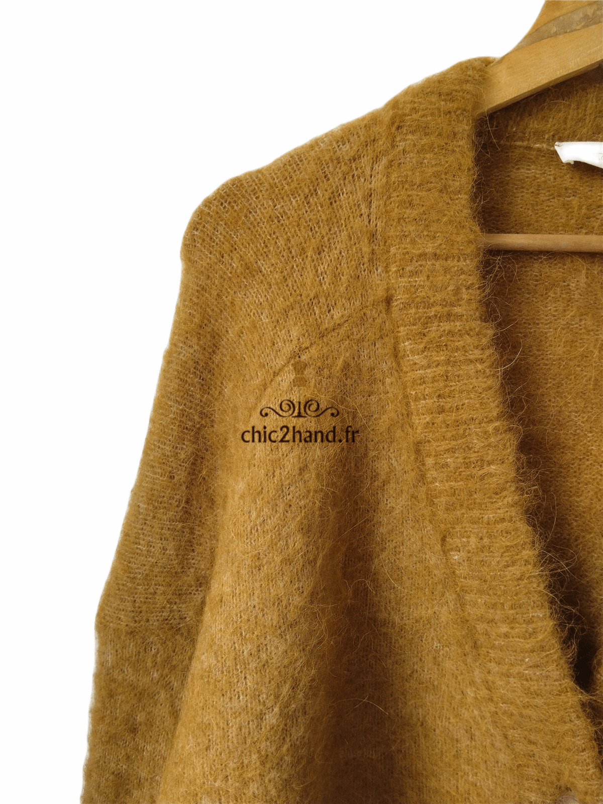 Gilet cardigan oversize 52% alpaga American Vintage fou19A foubay camel XS S NEUF – Image 7