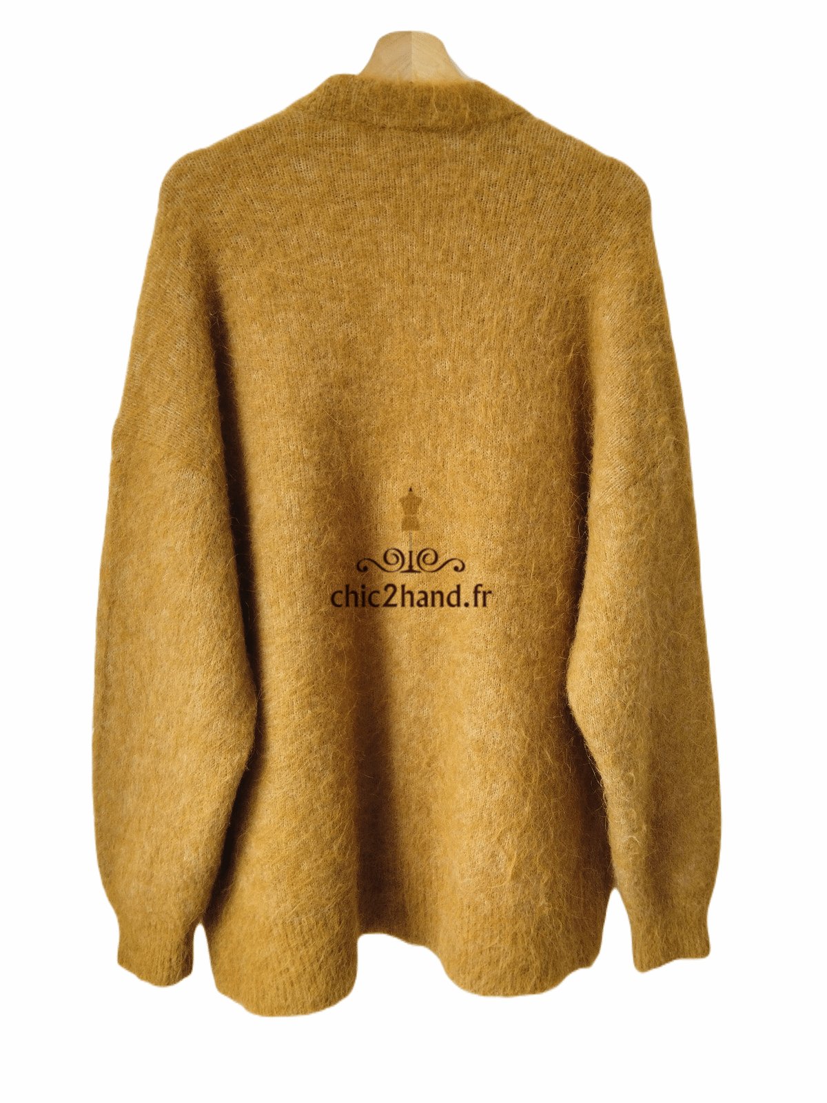 Gilet cardigan oversize 52% alpaga American Vintage fou19A foubay camel XS S NEUF – Image 4