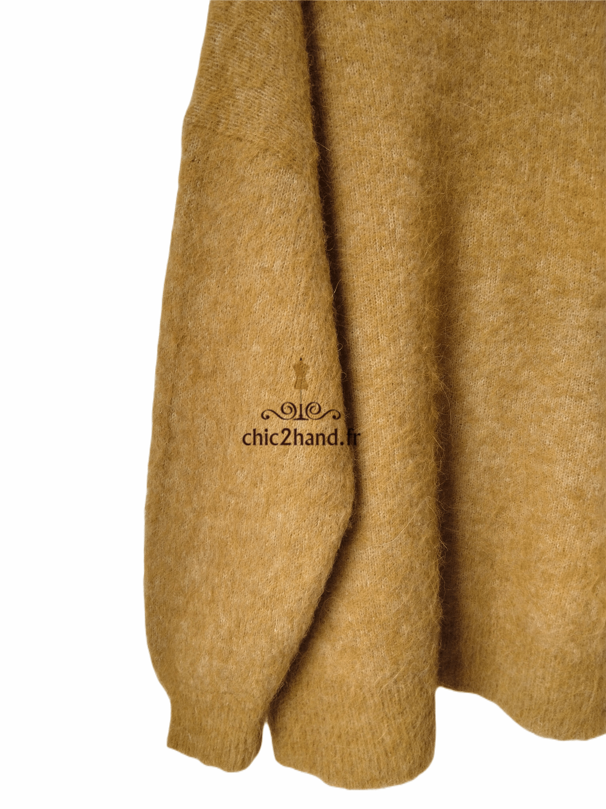 Gilet cardigan oversize 52% alpaga American Vintage fou19A foubay camel XS S NEUF – Image 3