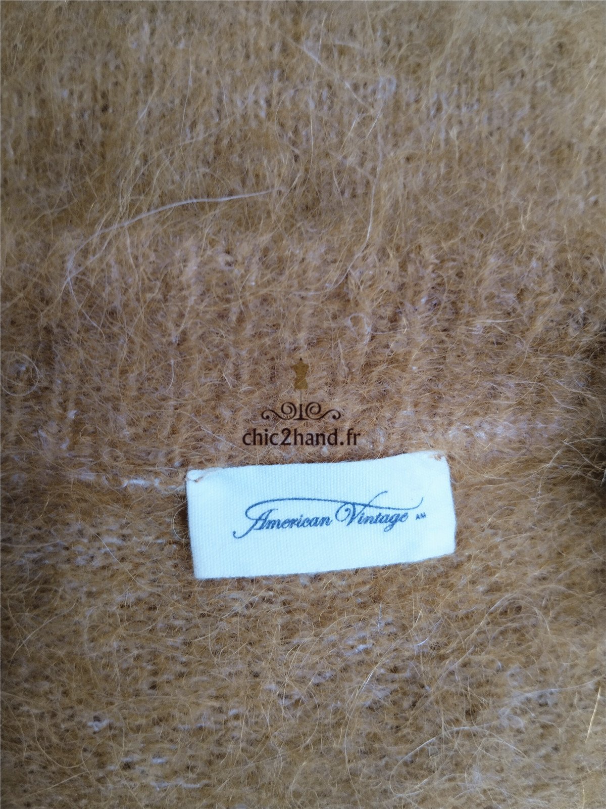 Gilet cardigan oversize 52% alpaga American Vintage fou19A foubay camel XS S NEUF – Image 10
