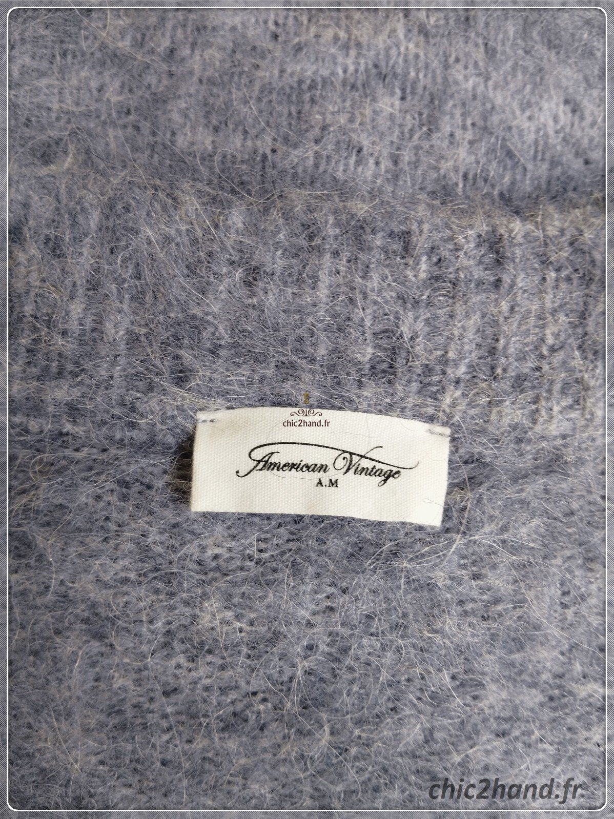 Gilet cardigan oversize 52% alpaga American Vintage fou19A foubay gris M L NEUF – Image 10