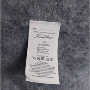 Gilet cardigan oversize 52% alpaga American Vintage fou19A foubay gris M L NEUF