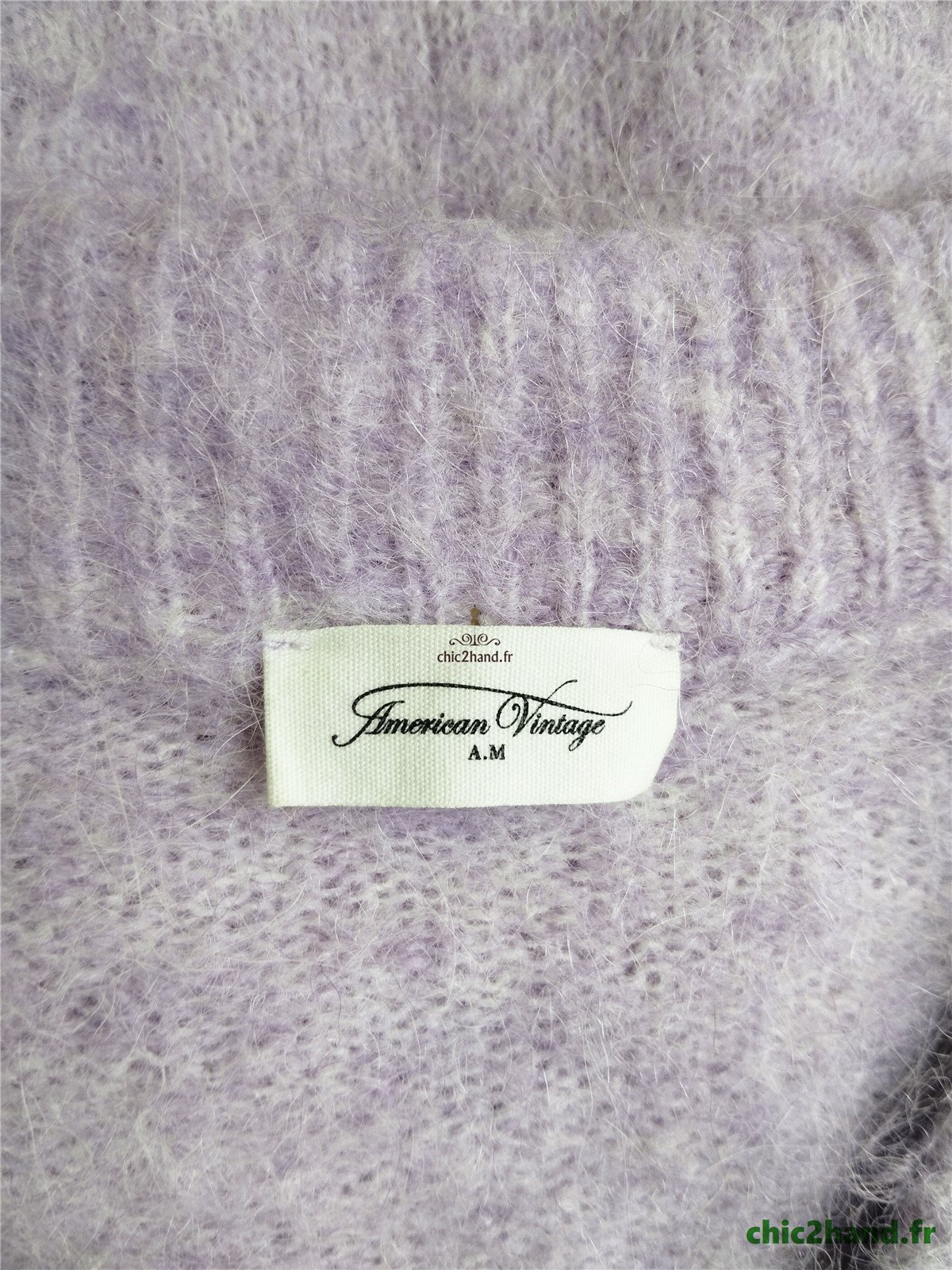 Gilet cardigan oversize 52% alpaga American Vintage fou19A foubay lilas chiné XS S neuf – Image 9