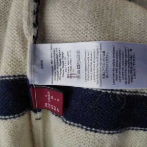 Pull col roulé 100% laine alpaga comptoir des cotonniers garin L blanc marine Neuf