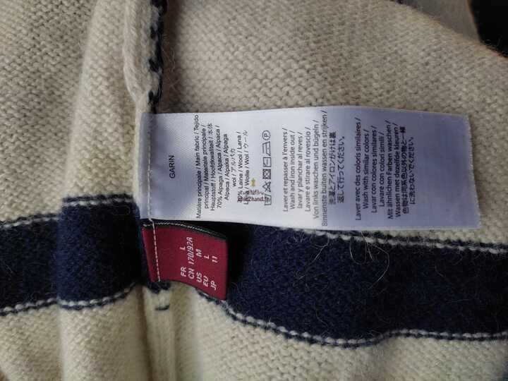 Pull col roulé 100% laine alpaga comptoir des cotonniers garin L blanc marine Neuf – Image 2