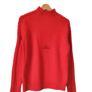 Pull 100% pure laine comptoir des cotonniers col montant M garouk rouge TBE