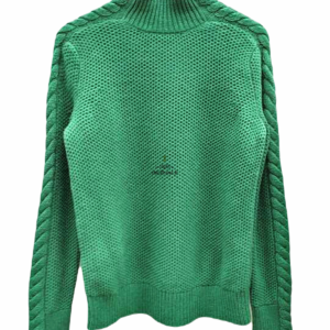 Pull 100% pure laine comptoir des cotonniers col montant M garouk vert sapin TBE