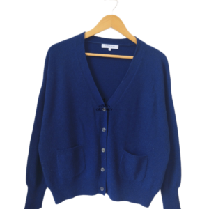 Gilet cardigan overzie 100% pur cachemire Gerard Dared bleu marine T1 Neuf