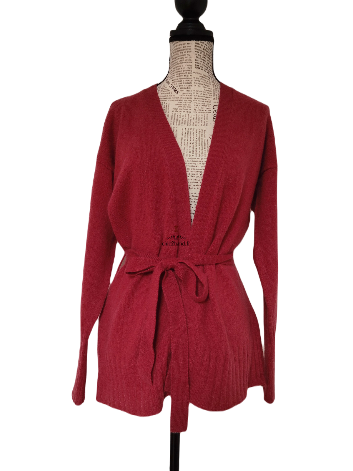 Gilet cardigan cache coeur 100% pur cachemire Comptoir Des Cotonniers germain T1 rose NEUF – Image 6