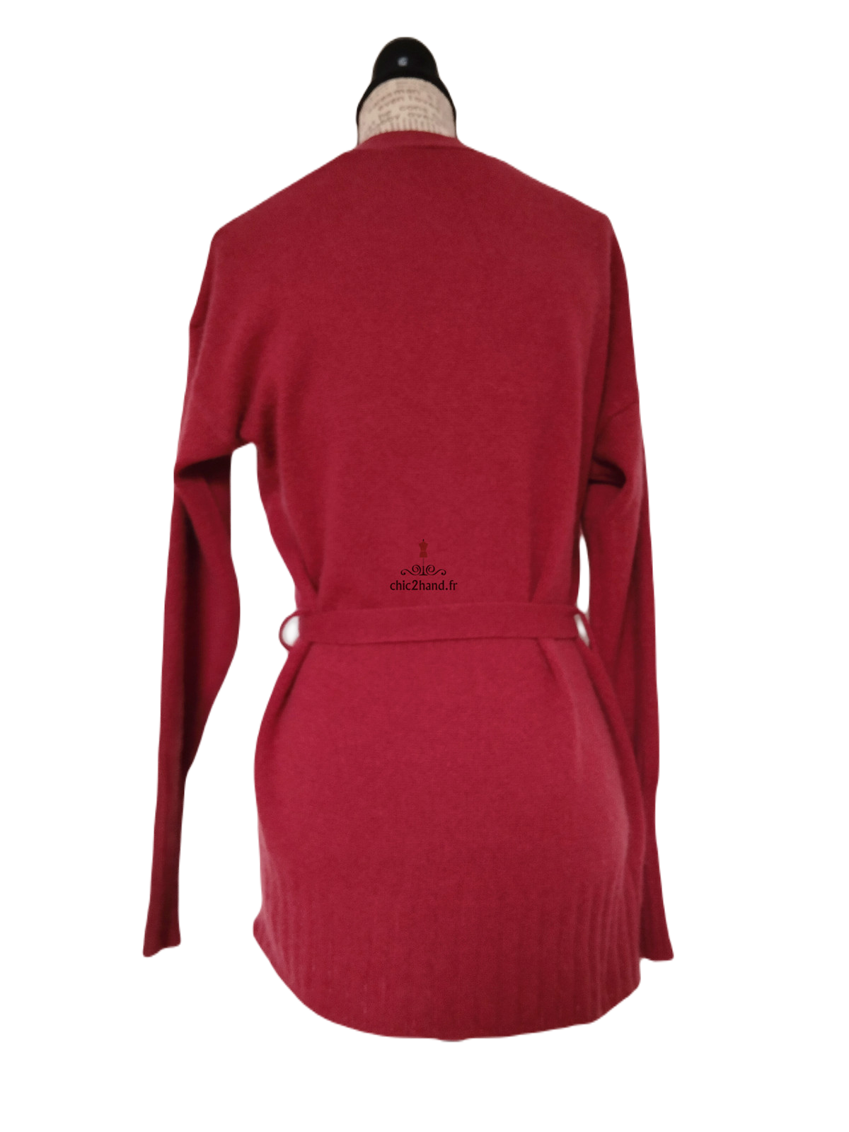 Gilet cardigan cache coeur 100% pur cachemire Comptoir Des Cotonniers germain T1 rose NEUF – Image 8