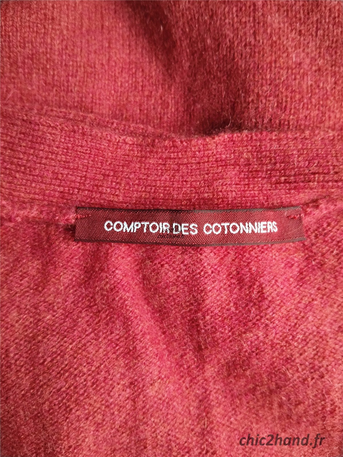 Gilet cardigan cache coeur 100% pur cachemire Comptoir Des Cotonniers germain T1 rose NEUF – Image 9