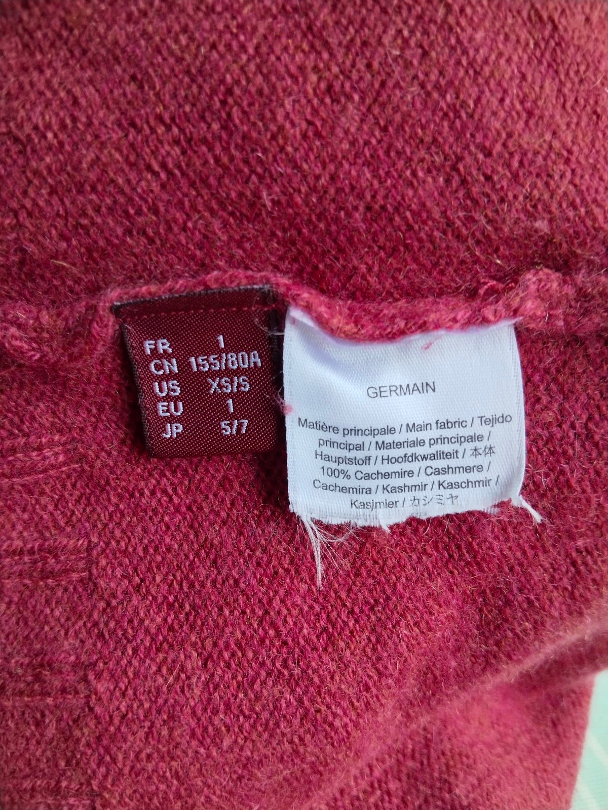 Gilet cardigan cache coeur 100% pur cachemire Comptoir Des Cotonniers germain T1 rose NEUF – Image 10