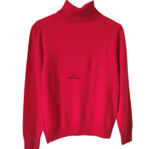Pull col roulé 100% pur cachemire Galeries Lafayette rouge rosé M Neuf