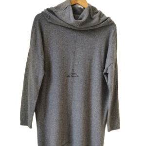 Pull oversize col roulé 100% pur cachemire Insieme gris neuf 40 L NEUF