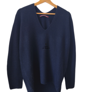 Pull Oversize col V tricot 3D 100% pur cachemire comptoir des cotonniers M noir NEUF jonka