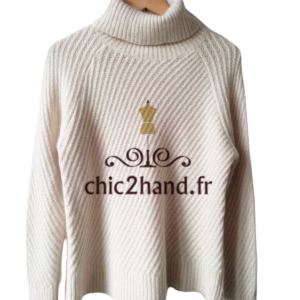 Pull col roulé mérinos alpaga comptoir des cotonniers XS S neuf joomia blanc