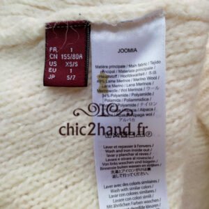 Pull col roulé mérinos alpaga comptoir des cotonniers XS S neuf joomia blanc