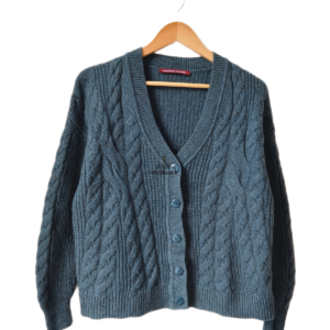 Gilet cardigan 100% laine coton comptoir des cotonniers XS S joubix vert chiné NEUF