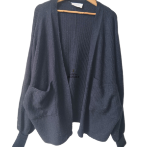 Gilet cardigan oversize laine alpaga American Vintage ky19C noir TU kybird NEUF