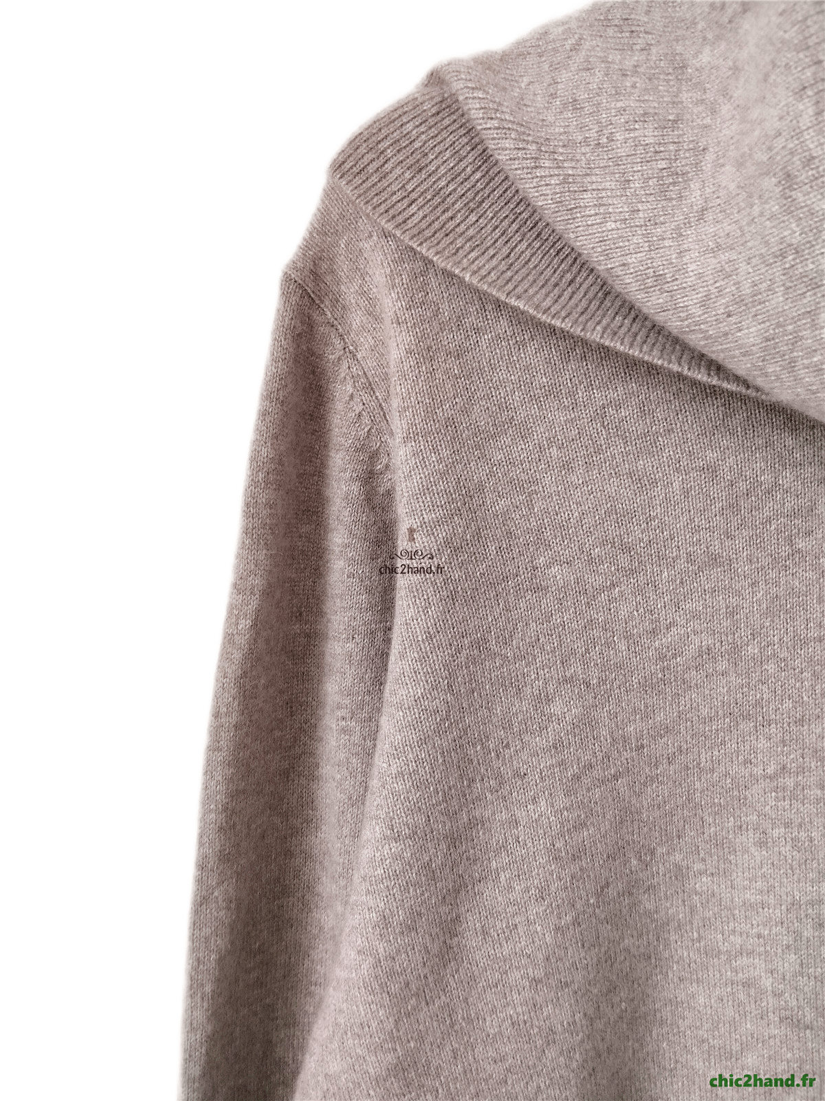Pull col roulé 100% pur cachemire Lochmere beige taupe UK14 L NEUF – Image 4