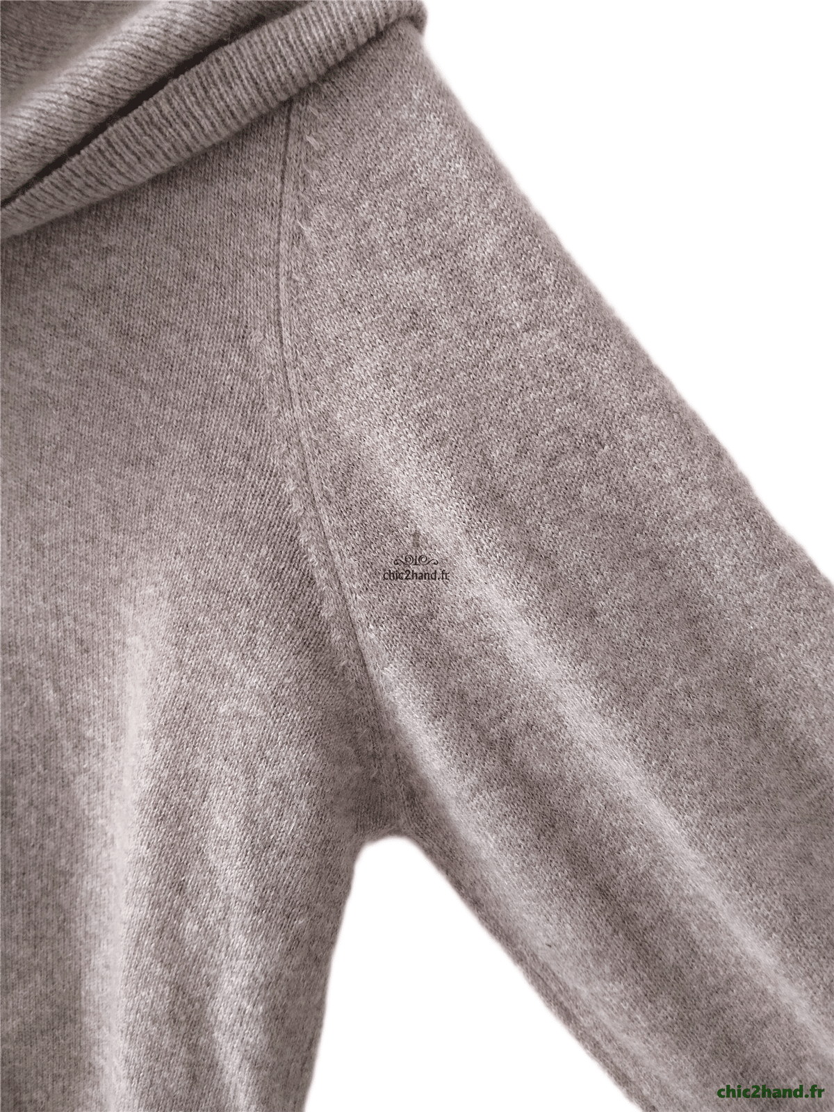 Pull col roulé 100% pur cachemire Lochmere beige taupe UK14 L NEUF – Image 6