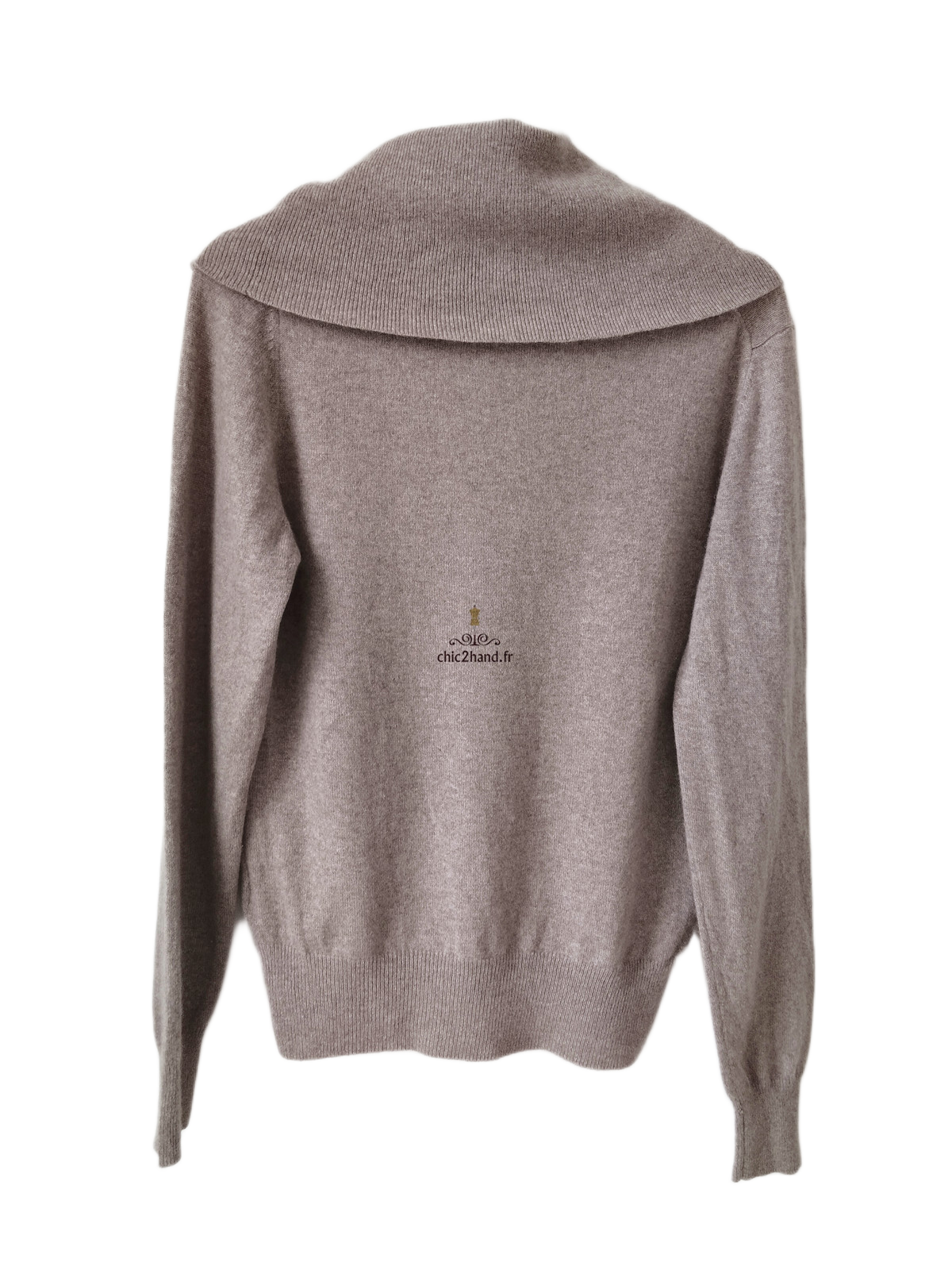 Pull col roulé 100% pur cachemire Lochmere beige taupe UK14 L NEUF – Image 8