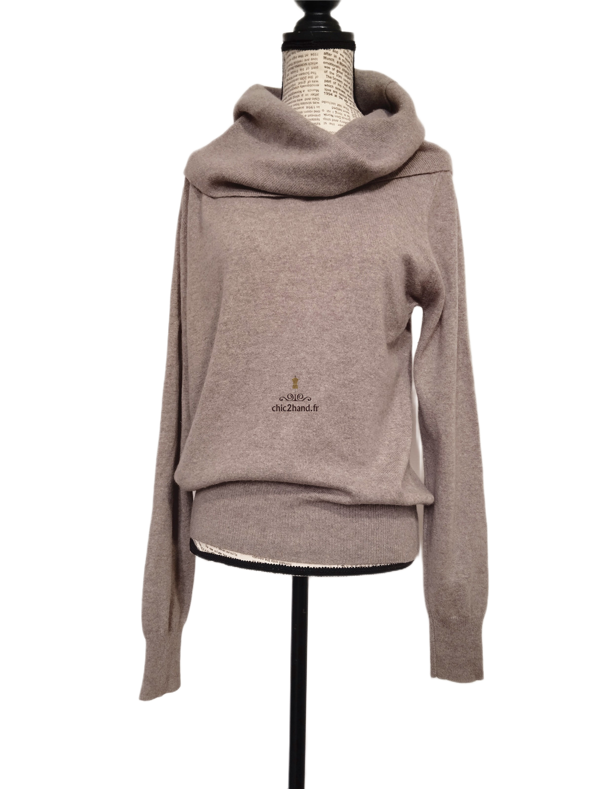 Pull col roulé 100% pur cachemire Lochmere beige taupe UK14 L NEUF – Image 11