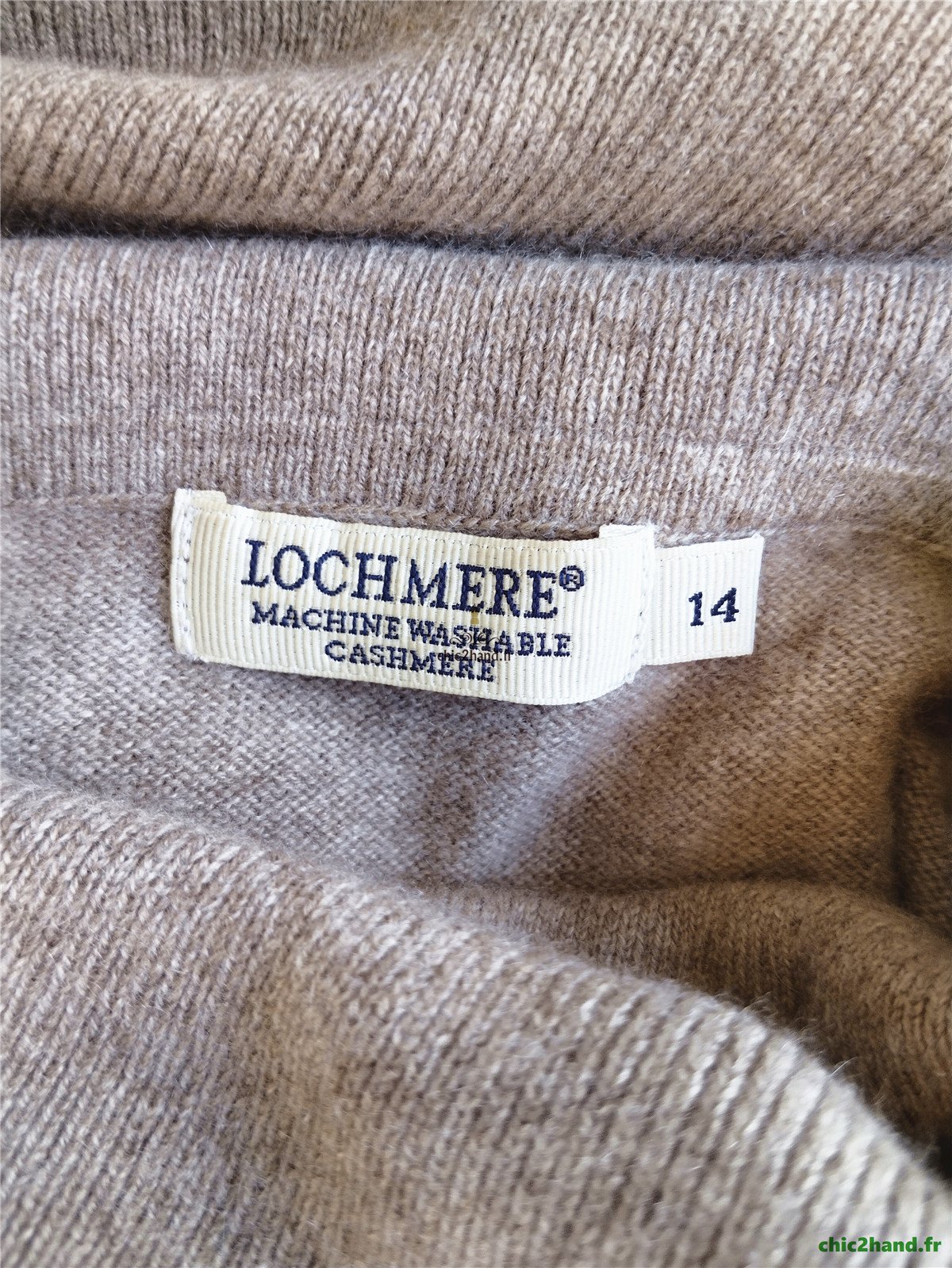Pull col roulé 100% pur cachemire Lochmere beige taupe UK14 L NEUF – Image 13