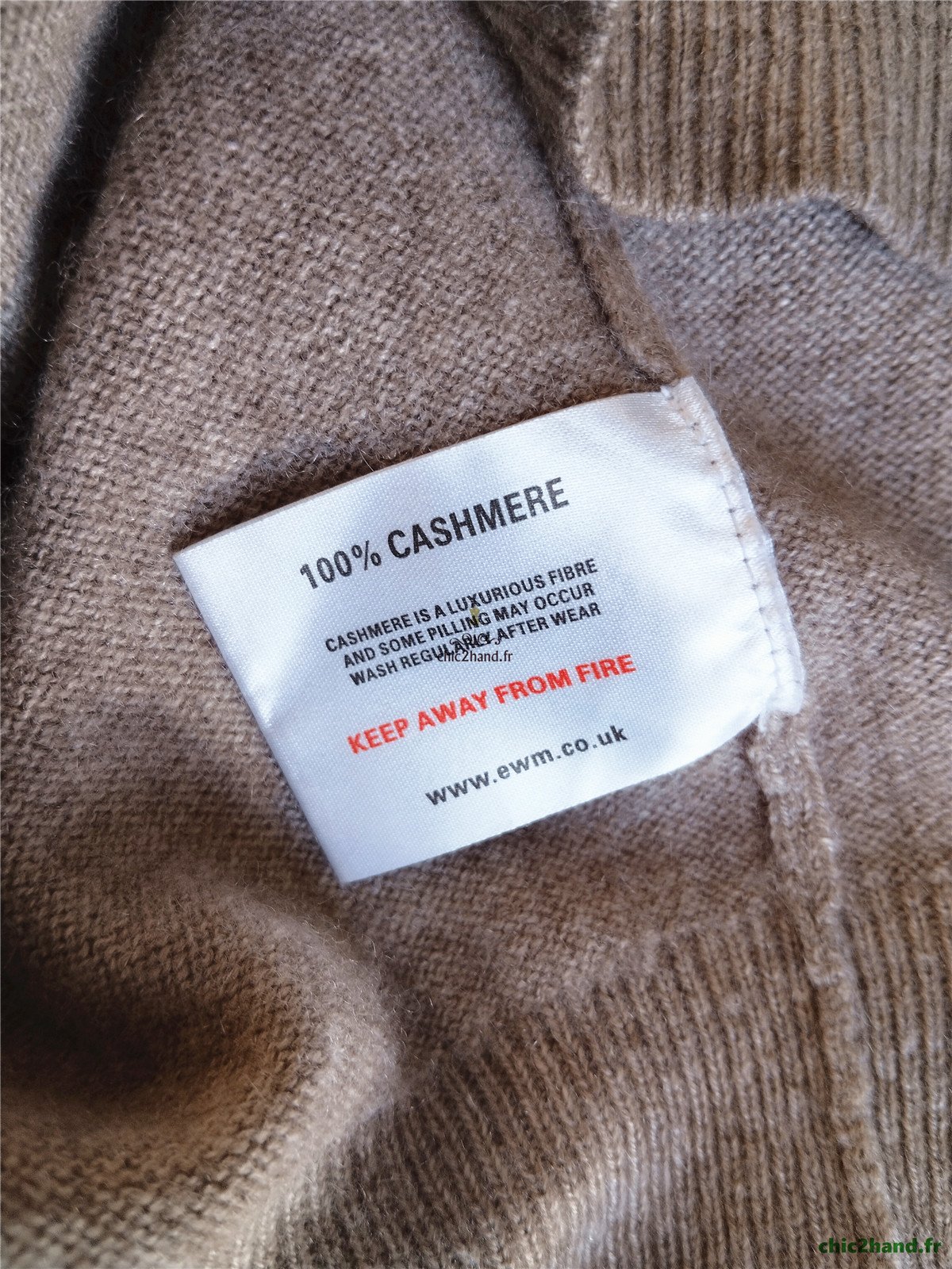 Pull col roulé 100% pur cachemire Lochmere beige taupe UK14 L NEUF – Image 12