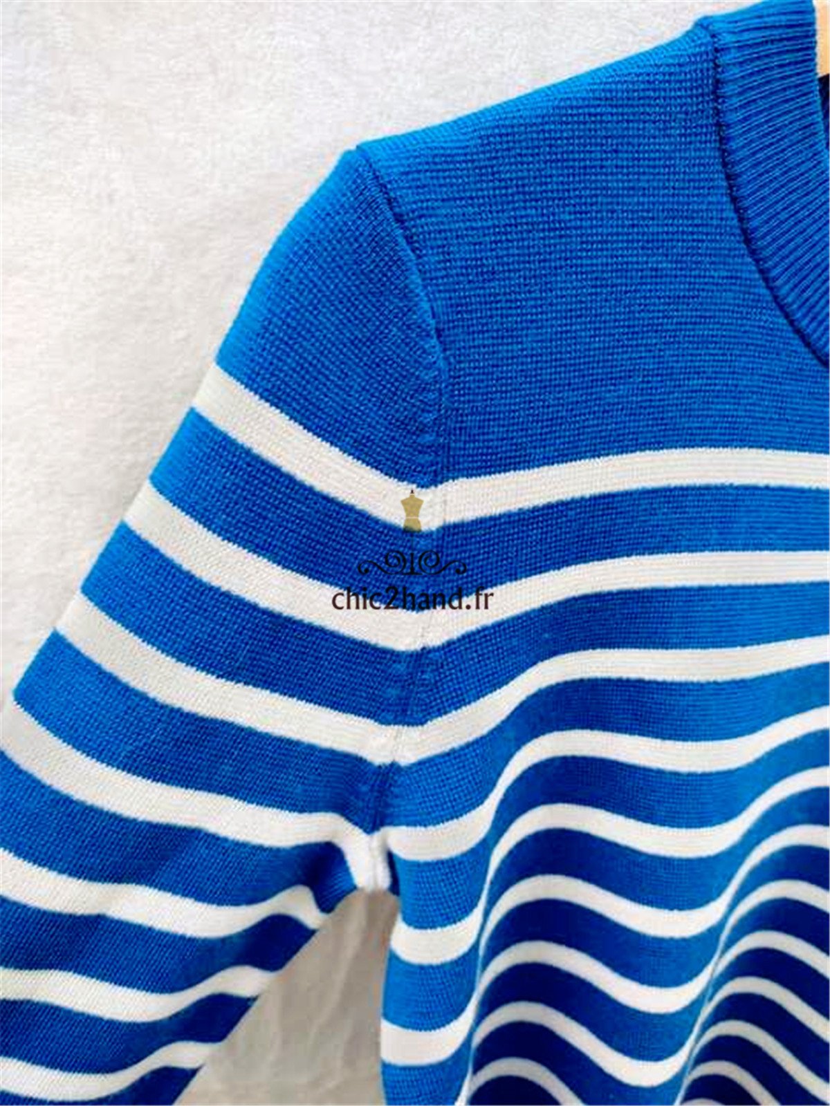 Pull marin laine comptoir des cotonniers S NEUF maddy rayure bleu blanc – Image 7