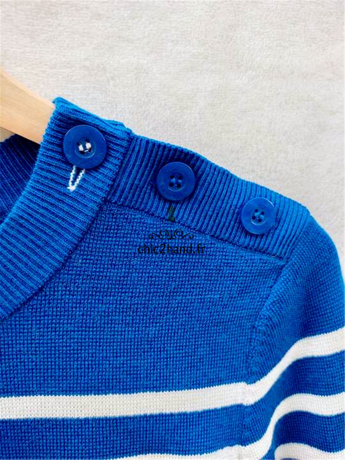 Pull marin laine comptoir des cotonniers S NEUF maddy rayure bleu blanc – Image 5