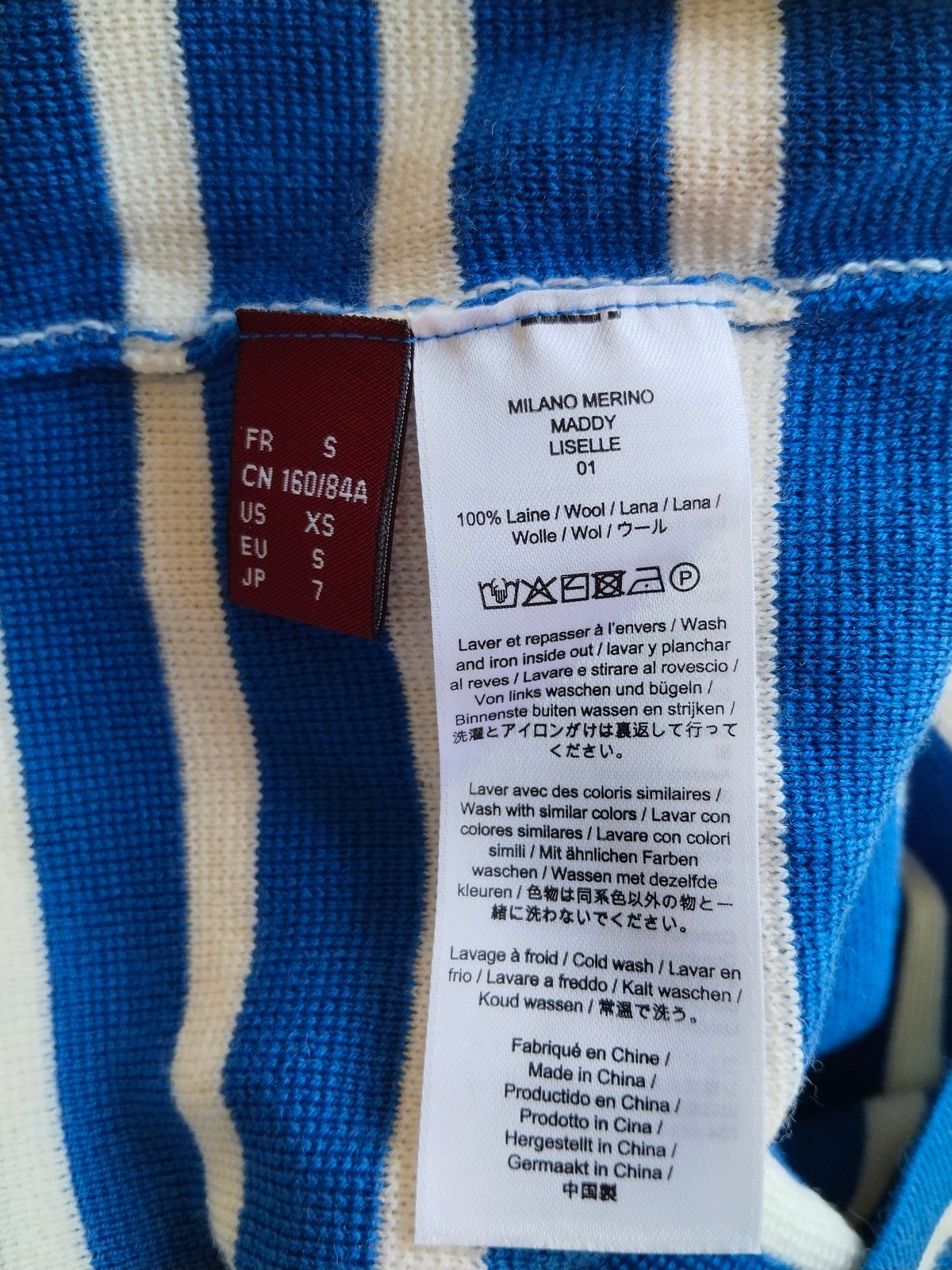 Pull marin laine comptoir des cotonniers S NEUF maddy rayure bleu blanc – Image 2