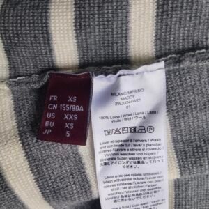 Pull marin laine comptoir des cotonniers XS neuf maddy rayure gris blanc NEUF