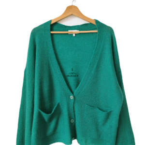Gilet oversize doudou laine mohair Maison Anje M / L vert TBE